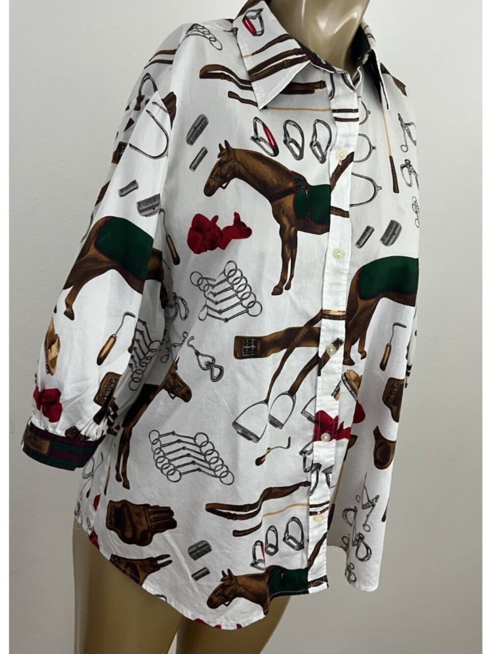 Lauren Ralph Lauren Women's XL Equestrian Horse Shirt Top - Picture 4 of 9